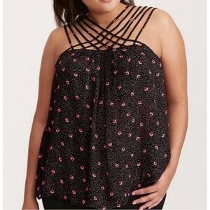 Torrid floral print strappy tank top